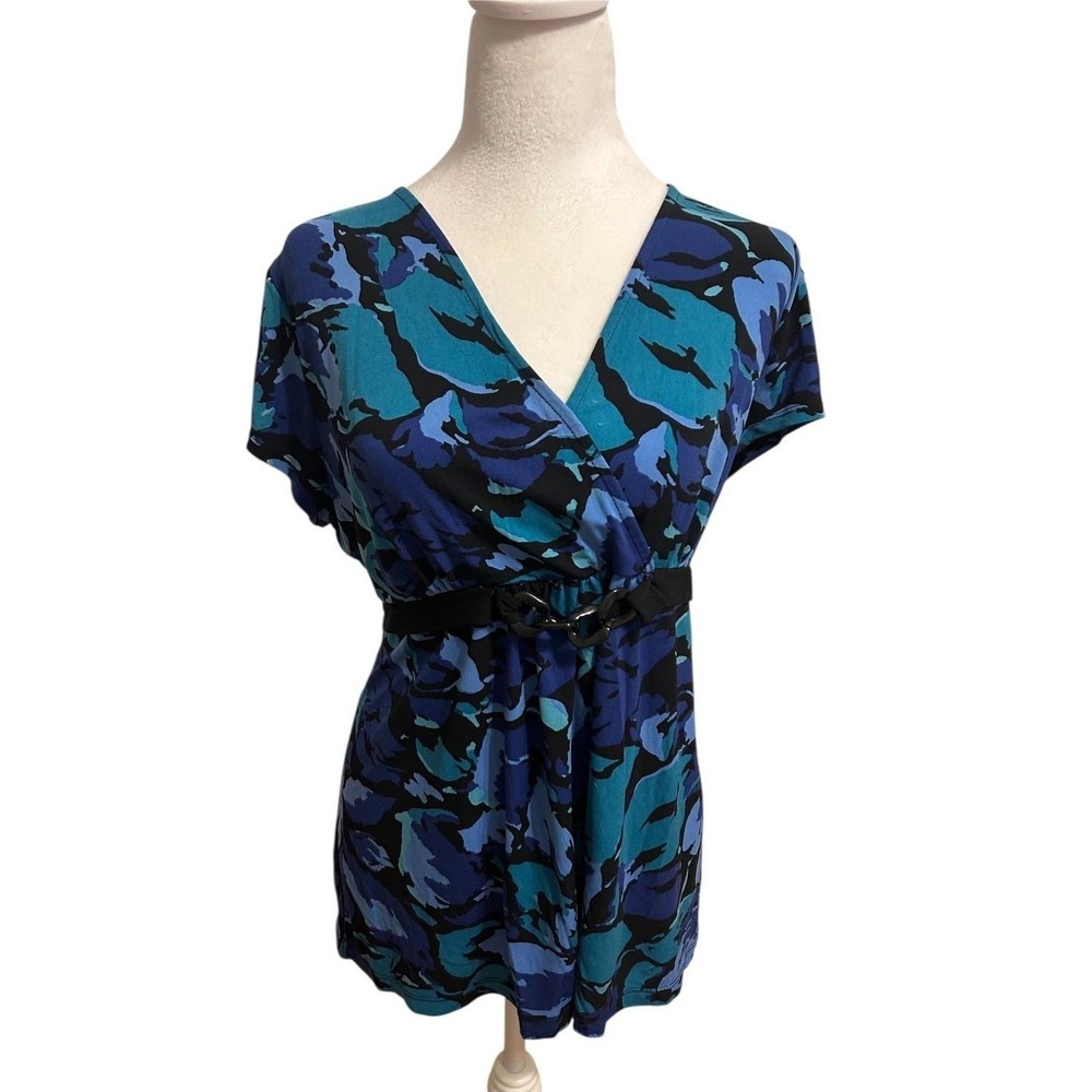 Y2K 90s babydoll XL whimsy bratz fairy blue black belted chain goth retro top